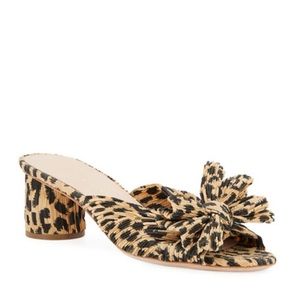 New Loeffler Randall Emilia Leopard Cheetah Bow Sandal Slide